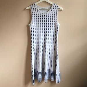 Blue and white stripe dress